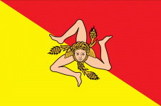 Flagge von Sizilien mit Trinakria