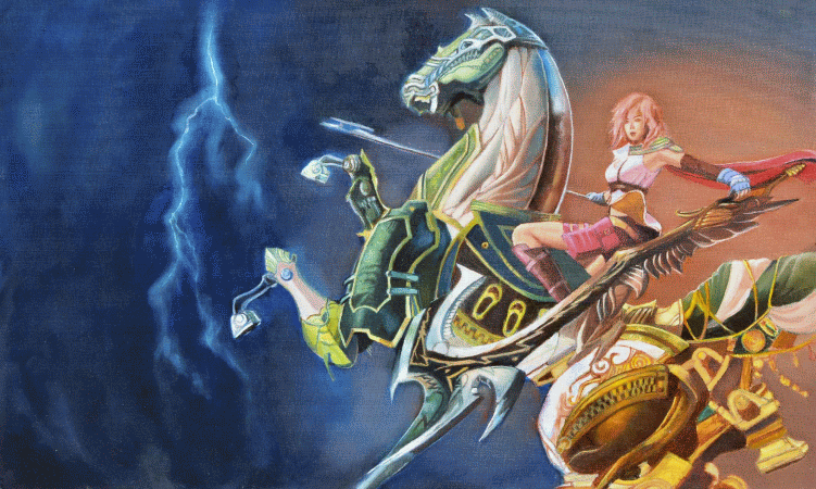 Dipinto a olio di cm.30x50 realizzato nel 2017 da Chiara Verza denominata Lightning