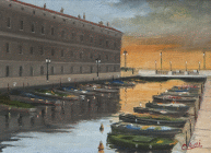 Dipinto a olio su tela di cm.24x18 denominato Canale realizzato da Fabio Colussi nel 2015