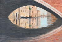 Dipinto a olio su tela di cm.24x16 denominato Canale a Venezia realizzato nel 2014 da Fabio Colussi