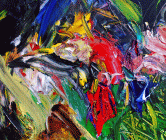 Dipinto olio su tela di cm.100x100 denominato Natura 3 realizzato da Gianni Borta nel 2014