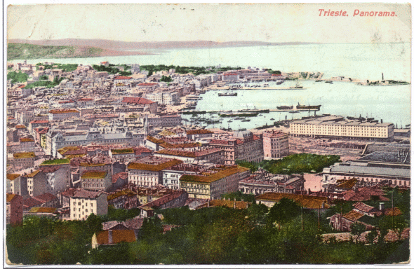 Panorama della città di Trieste nella mostra Il Lazzaretto Teresiano e lo sviluppo di Trieste al tempo degli Asburgo