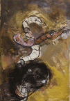 Dipinto a tecnica mista con pigmenti su carta di cm.100x140 denominata Le forze dell'inconscio realizzata da Rosella Gallicchio nel 2012