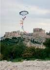 Locandina della rassegna Tre pomeriggi con la Grecia con fotografia che ha il Partenone sullo sfondo