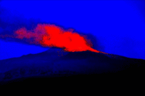 Opera di Salvatore Tudisco nella mostra Etna in blu