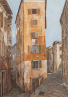 Dipinto di Aldo Bressanutti denominato Finestre su Cittavecchia