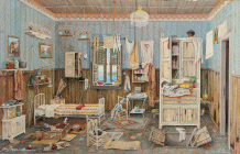 Dipinto a olio su tavola di cm 53x82 denominato Pinocchio 3 realizzato da Aldo Bressanutti nel 1993-1998