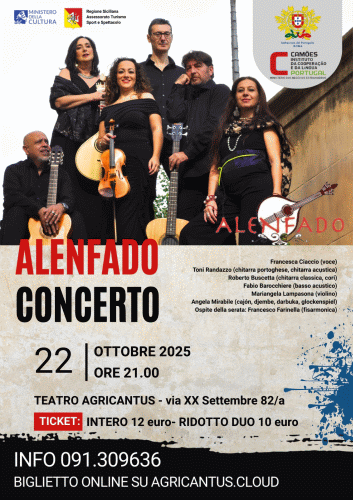 Locandina del concerto degli Alenfado a ottobre 2025 al Teatro Agricantus di Palermo
