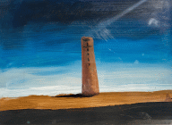 Dipinto a tecnica mista con acrilico e tempera di cm. 35x50 denominato Solitudine realizzato da Alpina Della Martina nel 2026