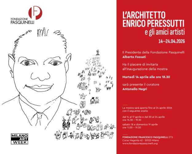 Locandina della mostra L'architetto Enrico Peressutti e gli amici artisti