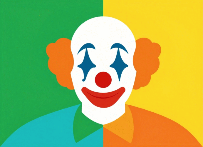 Composizione che ritrae un Clown ideata da Ninni Radicini