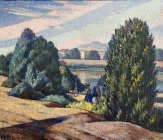 Dipinto a olio su tela di cm 74,5x64,5 denominato L'Arno realizzato da Dyalma Stultus nel 1972