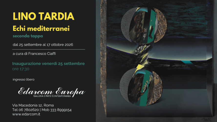 Locandina della mostra Echi mediterranei - seconda tappa dedicata alle opere di Lino Tardia