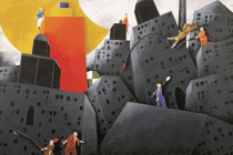 Opera di Emilio Tadini denominata Città italiana realizzata nel 1988 in una foto scattata da Paolo Vandrasch