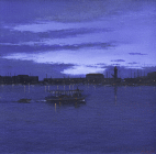 Dipinto a olio su tela cartonata di cm 25x25 denominato Trieste, la Sacchetta realizzato da Fabio Colussi nel 2024