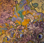 Dipinto di Georgina Spengler nella mostra Pandaisía