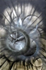 Dipinto a tecnica mista su tela di cm100x150 denominato Varco dimensionale realizzato da Gianfranco Bernardi nel 2001