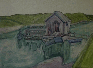 Dipinto di Gianni Mantovani denominato Mulini sull'Adige