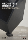 Locandina della mostra Geometrie umorali con opere realizzata da Giuseppe Buffoli