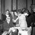 Giuseppe Ungaretti durante un convegno