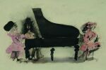 Dipinto in acquerello su carta di cm.50x35 denominato Sonata per pianoforte realizzato da Michelangelo Guacci nel 1967