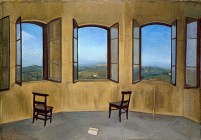 Dipinto denominato Le tre finestre o La pianura dalla torre realizzato da Jessie Boswell nel 1924
