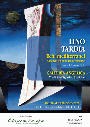 Locandina della mostra Echi mediterranei di Lino Tardia