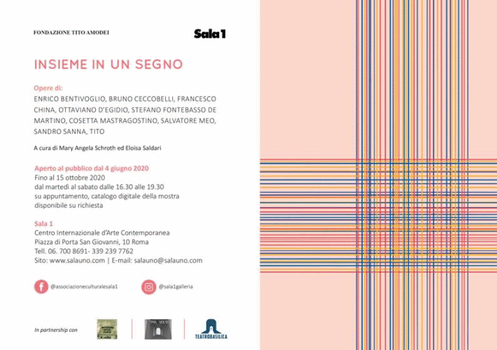 Locandina della mostra Insieme per un segno allestita alla Sala 1 di Roma