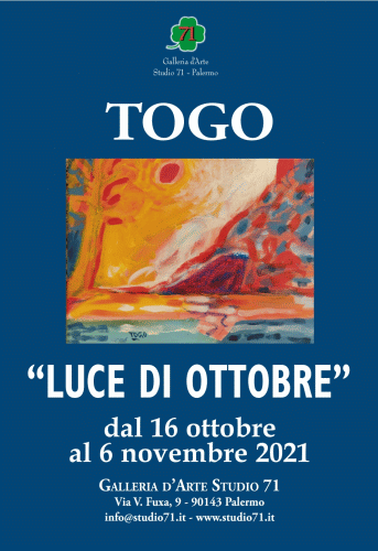 Locandina della mostra Luce di ottobre del pittore Togo