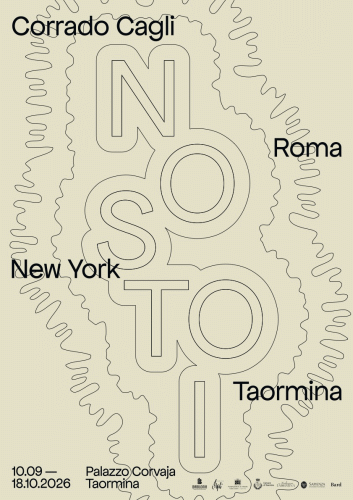 Locandina della mostra Corrado Cagli_Nostoi_Roma New York Taormina