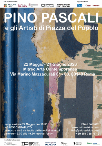 Locandina della mostra Pino Pascali e gli artisti di Piazza del Popolo