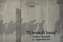 Locandina della mostra O Terra di Ionia con opere di Federico Simonelli