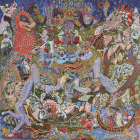 Opera di 70x70cm denominata Grenouille realizzata da Stefanie Denaes Lucas nel 2011