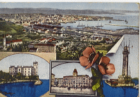 Cartolina con una serie di panorami di Trieste