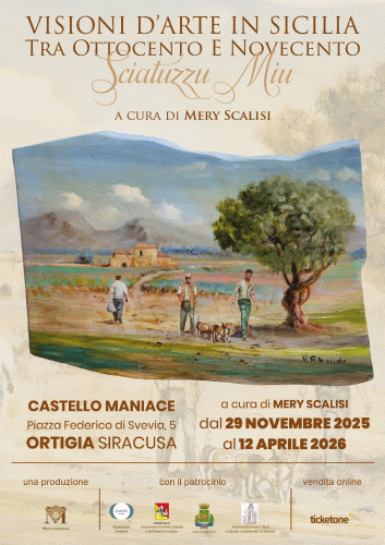 Locandina della mostra Visioni d'arte in Sicilia tra Ottocento e Novecento.